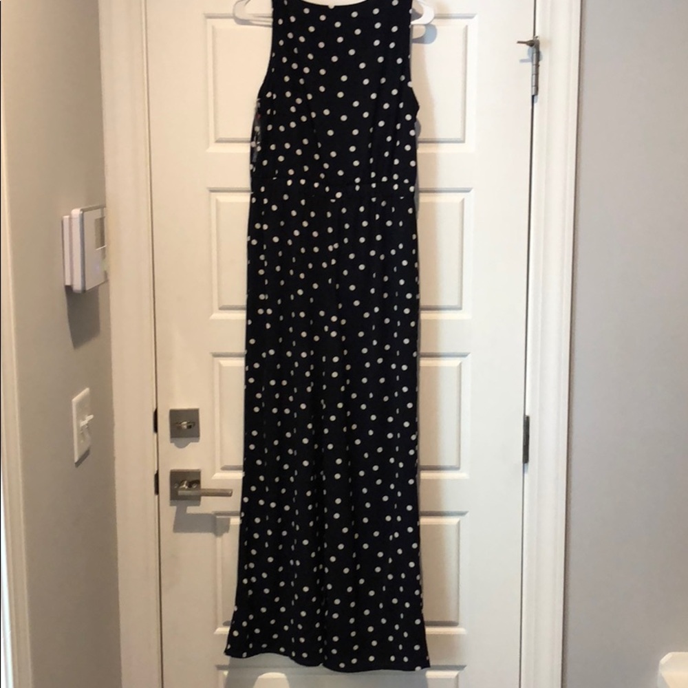 The Moon navy and white polka dot jump suit. Large - Picture 4 of 4